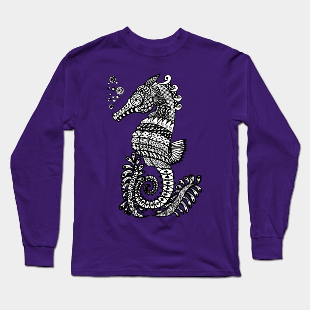 Zen Seahorse Long Sleeve T-Shirt by DellaMorteArts